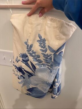 Peppermayo cream and blue floral mini dress